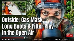 Outside: Gas Mask, Long Boots & Filter Play in the Open Air (12 Min MOV HD)