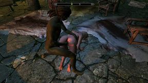 Busty blonde teen takes it in the ass during an intense Skyrim-inspired sex game