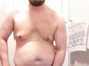 Chubby guy quickly cums before the power goes out