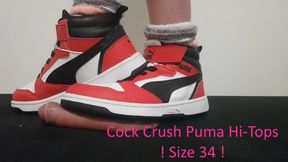 LittleShoes - Cock Crush Puma Hi-Tops | Size 34 | 17 minutes with an happy ending | 012