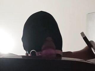 Bound up, blindfolded and ballgagged mother i'd like to fuck gets drilled in her throat, snatch and butt