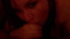 Chubby rocker girlfriend gives me sensual blowjob at night