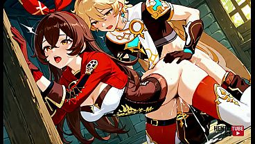 Genshin Impact Hentai - OC Amber x Aether Pic Collection - Asian Japanese Manga Anime Cartoon Game Porn Video Animation