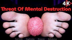 Threat Of Mental Destruction - 4K - My Feet Control Your Intelligence, Threat Of IQ Reduction, Total Mental Domination, Squishy Brain Toy