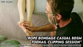 Intimate Rope Play and Toenail Clipping in a Casual BDSM Setting