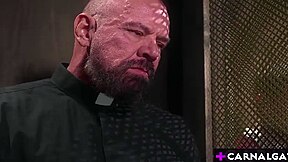 Churchgoers Shocked By Priest Max Sargents Secret Meetings With Altar Boys In The Confessional Booth! Today The Creepy Priest Ass Fucked A Sinful Twink!