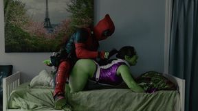 Brandi Mae She-hulk Dominated by Deadpool