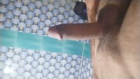 Big dick masterbate bathroom