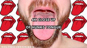 4k close up of hunks tongue