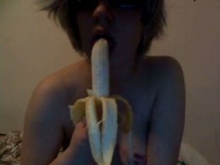 Stunning big breasted sexpot was eating banana and masturbated