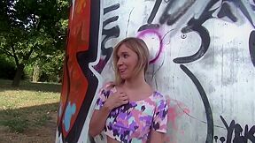 Blonde College Angel Piaff Seduce To Fuck Public At Street Casting