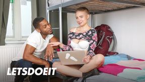 Dark-skinned monster ravages petite blonde Gabriella &mdash;  unleashing relentless pounding and raw screams at the Horny&#x1F975; Hostel