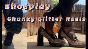 Shoeplay - Chunky Glitter Heels