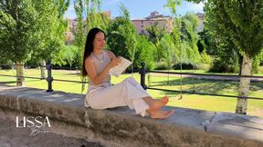 Inflating and Popping Them with Bare Feet Outdoors