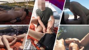 French MILF caught on beach giving intense squirt orgasm