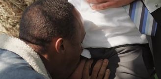 Interracial blowjob and BBC fucking a tight white ass