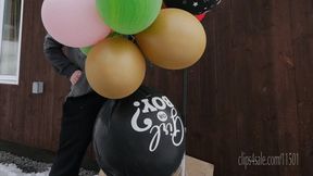 Rick john and koala Balloon helium bouquet pop and cum