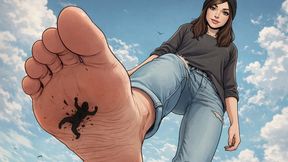 Your Tinder Date want to play Her GIANTESS FEET Matched You to the Floor