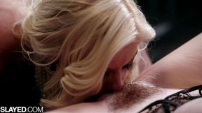 SLAYED Two blondes slip and slide scissor for a third