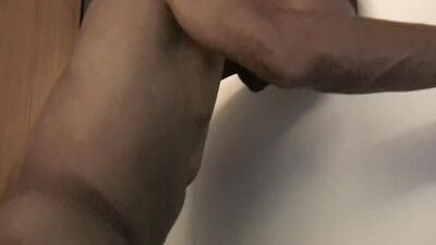 Fit black stud with chiseled abs tugs on his BBC