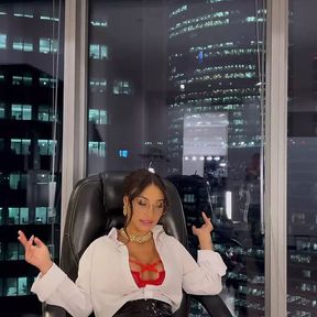 Lady Boss Monika Fox Have Fun At The Office In The Evening