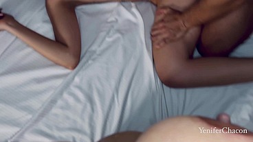 Two beautiful teens girls share big dick