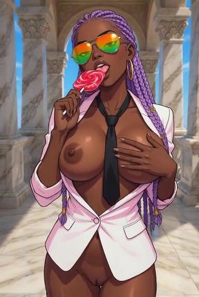 Big Breast Executive Ebony Babe with a Tight Black Ass Bald Pussy