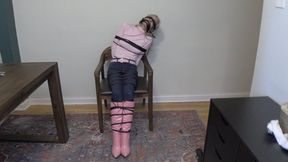 DEE BOUND IN PINK BOOTS - Goddess Dee, Rope Bondage, Struggle - WMV