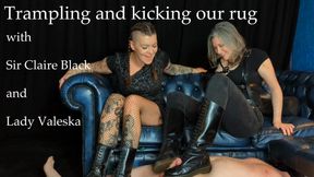 Trampling and kicking our rug