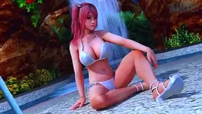 Curvy 3D Babe Tempts in Bikini, Seduces with Sizzling Foot Play