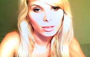Cute blonde playing cock on webcam