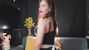 Flora's job interview smoking model applicant Flora's First Shoot Goes Topless