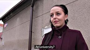 Naughty College Student trades pussy for school by riding stranger's hard dick