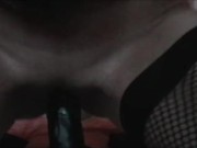 Zicken Pussy rides Big black Dildo squirt