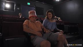 Kinky doll Ashley Lane bouncing on dude's dick after movie date