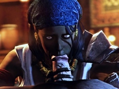 Insatiable 3D babe takes a thick cock deep down her throat