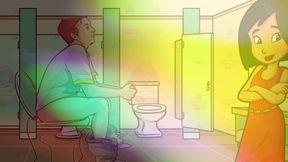 Audio Only - Gay Bathroom Dirty Talk, Straight Male Gets Shemale JOI