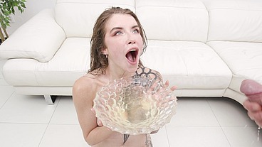 6on1 DP PISS ORGY - Eager Eden Ivy Drinks Piss And Gets Covered In Cum In DP Group Sex SZ3054 (PEE)