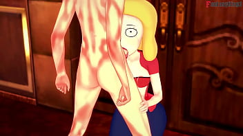 Busty anime babe Beth Smith gets netorared by Rick and Morty in POV