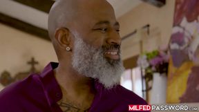 Cute delivery rider Ricky Spanish delivers oozing cum into my ebony cunt
