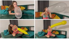 Inflating and popping balloons (custom video)
