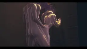 Akali gets a handjob and fucked against the wall in 3D anime street scene