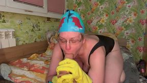 swim cap,swimsuit,snorkel,rubber gloves,ahegao,orgasms