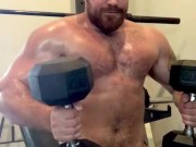 Part 2 Requested Oil & Flex Workout OnlyfansBeefBeast Musclebear Bodybuilder Hot Guy Posing Sexy Men