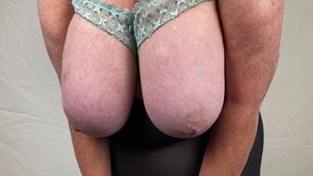 Mrs Mature Feet Showing You Her Granny Girdle, Her Big Boobs and Her Pussy.