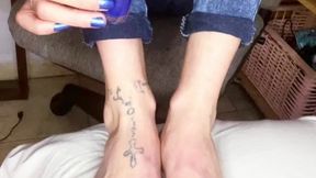 dirty feet and blue nails...