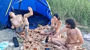 Spin The Bottle Game On The Beach -unforgettable Holiday Sex W. Two Stunning Girls English Subtitles