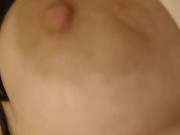 Sexy Brunette Flashes Massive Tits at Bedtime
