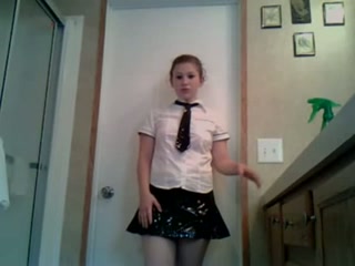 Crazy and wild teen babe in slutty college uniform