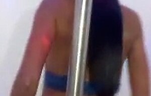 Skinny brunette student bribes the teacher on halloween and makes a homemade porn video dancing on